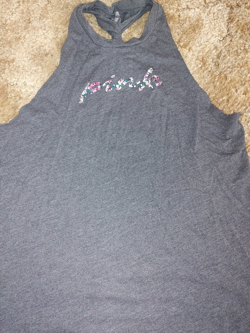 PINK Victoria's Secret Heather Gray Racerback Tank